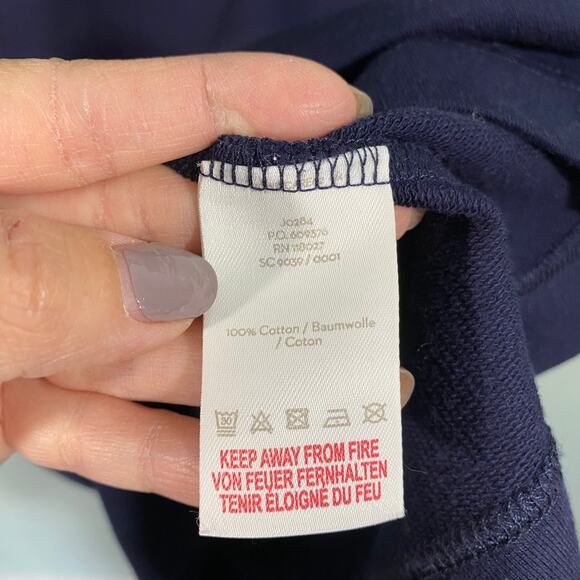 Boden Navy Livia Velvet Striped Cuff Quarter Sleeve Sweatshirt Dress Size 6R - Picture 8 of 9